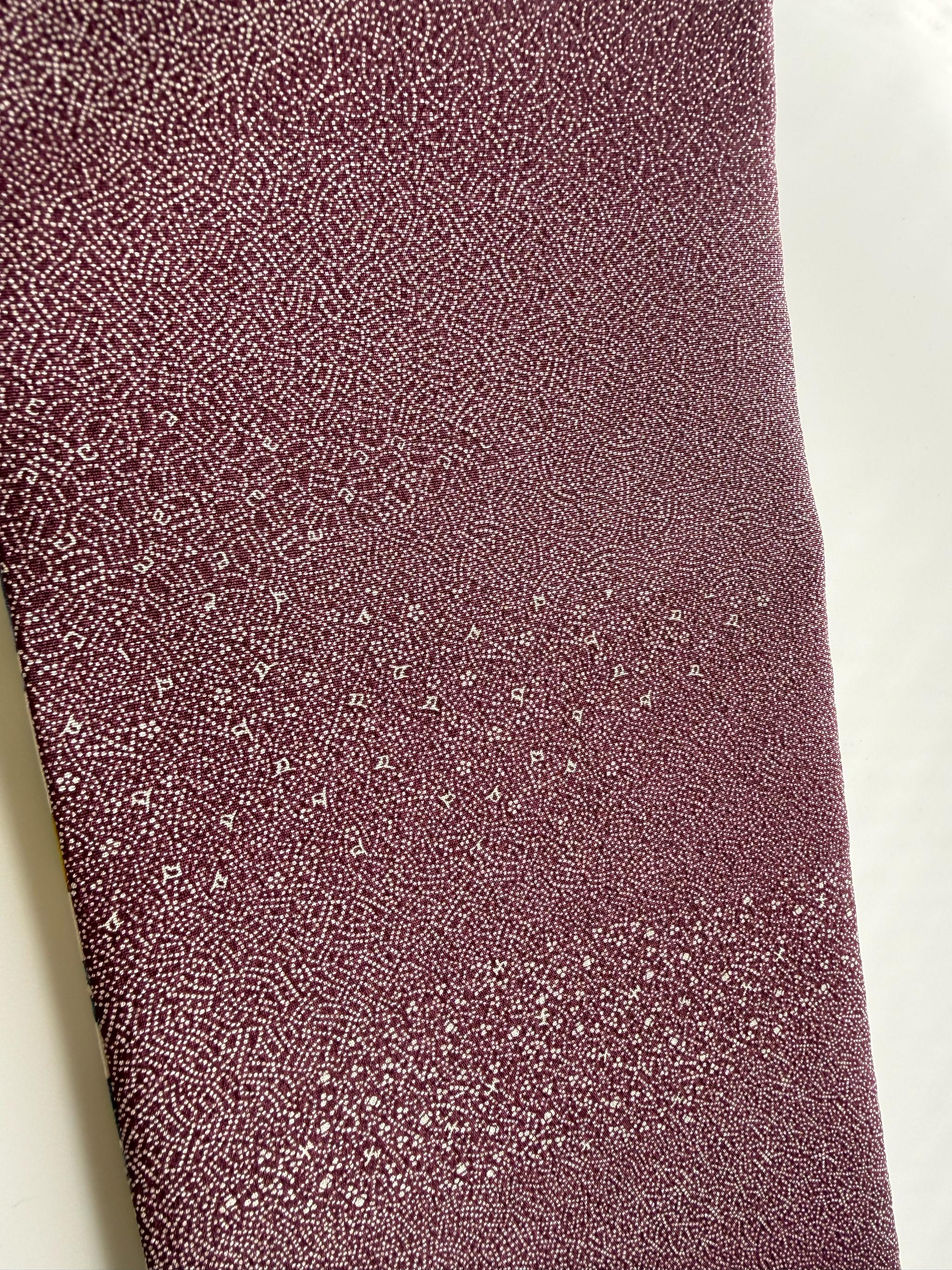 291号 半幅帯 高級京紅型 白 × 江戸小紋 寄せ柄 紫 正絹 リバーシブル 残り3点 | 17枚目