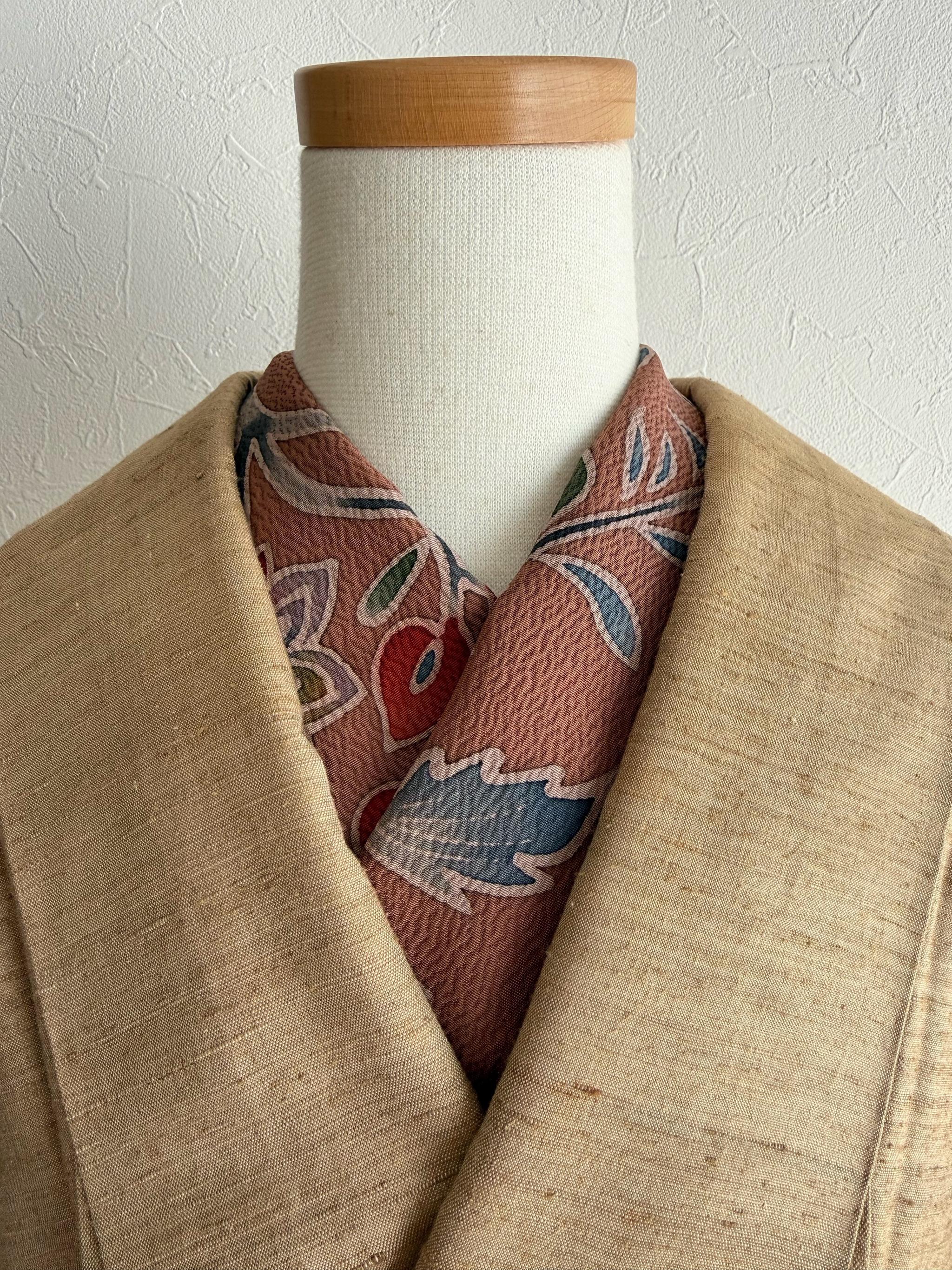 半衿 11 茶系 グラデーション染め小紋 正絹