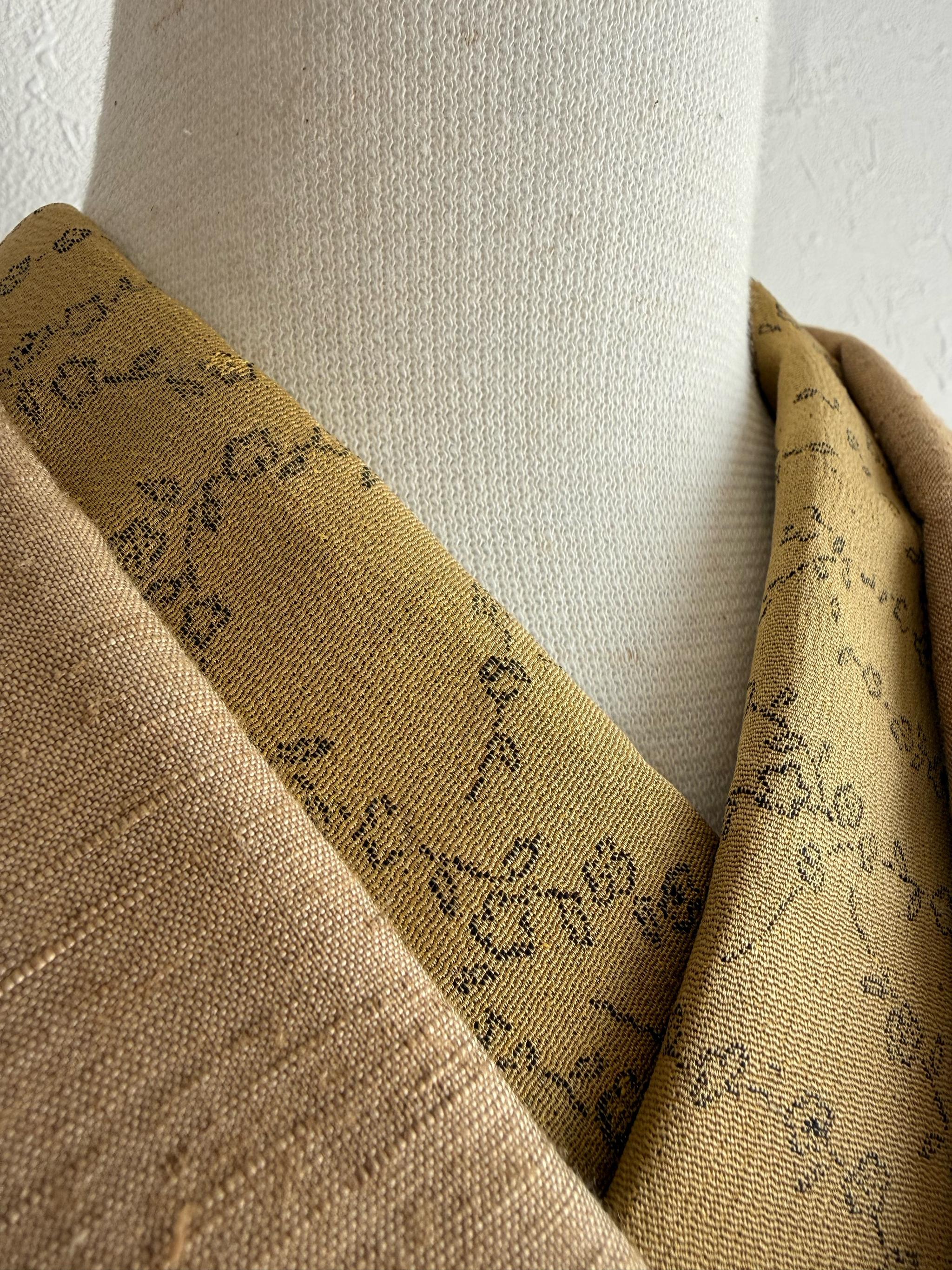 半衿 13 からし色 黒小花 小紋 正絹 | 2枚目