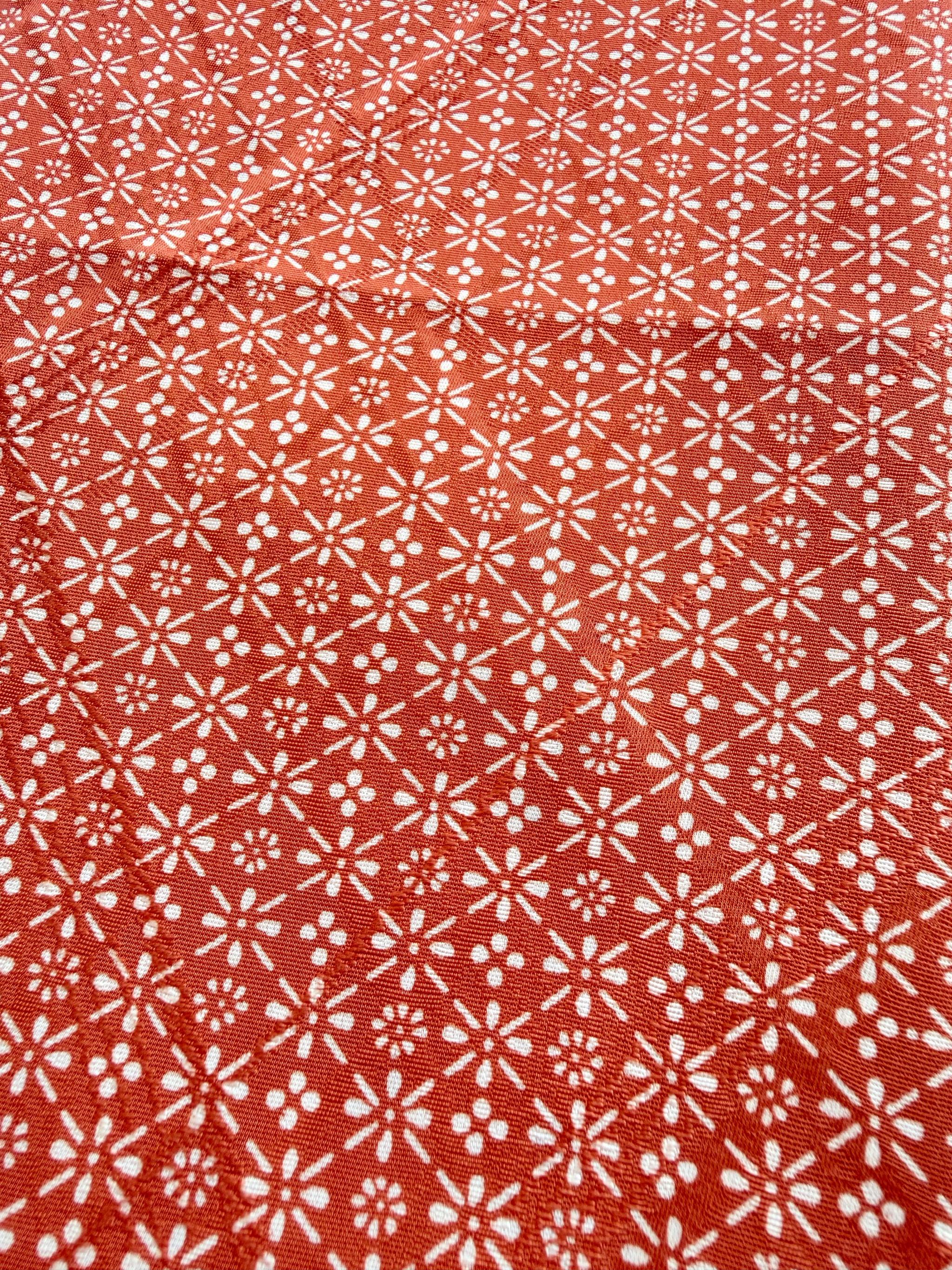 289号 半幅帯 紅型 オレンジ × 小紋 オレンジ 正絹 リバーシブル | 17枚目